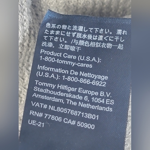 TOMMY HILFIGER Men's XXL Soft Cotton Pullover Colorblock Long Sleeve Sweater - Picture 3 of 9